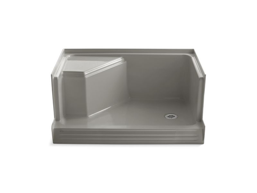 Memoirs® 48" x 36" single threshold right-hand drain shower base with integral seat at left, Cashmere