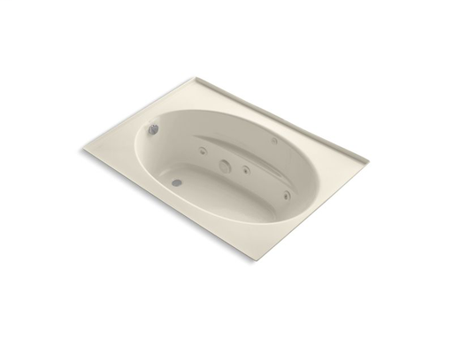 Windward® 60" x 42" drop-in whirlpool with integral flange, Almond