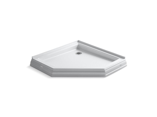 Memoirs® 42" x 42" neo-angle single threshold rear center drain shower base, White