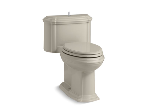 Portrait® Comfort Height® one-piece compact elongated 1.28 gpf toilet with AquaPiston® flush technology, lift knob actuator, concealed trapway and Glenbury™ Quiet-Close™ seat with Quick Release™ functionality, Sandbar