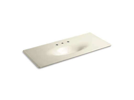Iron/Impressions® 49" vanity-top bathroom sink with 8" widespread faucet holes, Cane Sugar