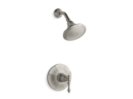 Kelston® Rite-Temp® shower valve trim with lever handle and 2.5 gpm showerhead, Vibrant Brushed Nickel