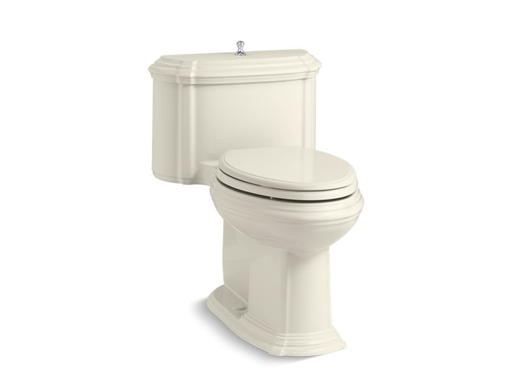 Portrait® Comfort Height® one-piece compact elongated 1.28 gpf toilet with AquaPiston® flush technology, lift knob actuator, concealed trapway and Glenbury™ Quiet-Close™ seat with Quick Release™ functionality, Biscuit
