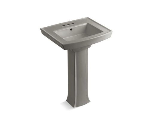 Archer® pedestal bathroom sink with 4" centerset faucet holes, Cashmere