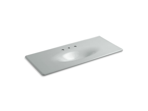 Iron/Impressions® 49" vanity-top bathroom sink with 8" widespread faucet holes, Ice™ Grey