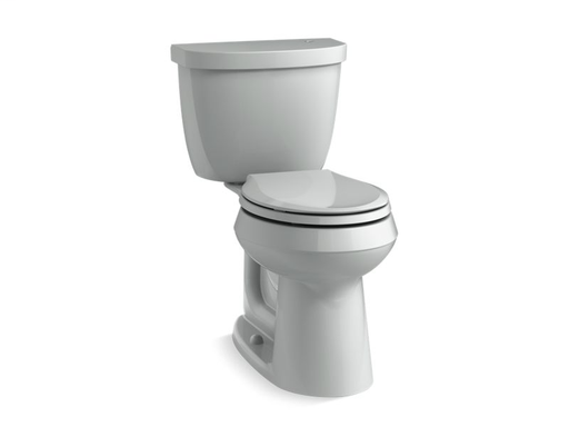 Cimarron® Touchless Comfort Height® two-piece round-front 1.28 gpf toilet with AquaPiston® flushing technology, seat not included, Ice™ Grey