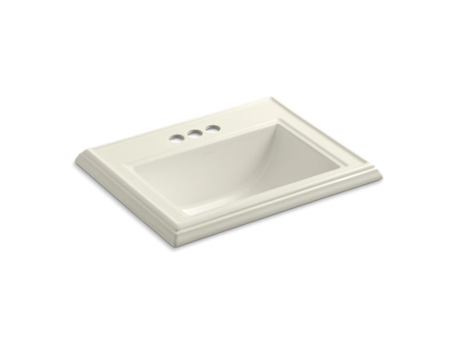Memoirs® Classic drop-in bathroom sink with 4" centerset faucet holes, Biscuit