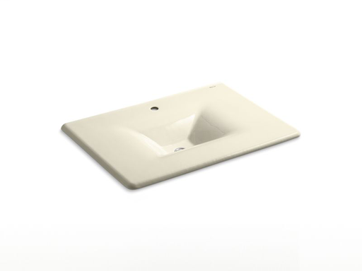 Iron/Impressions® 31" vanity-top bathroom sink with single faucet hole, Cane Sugar