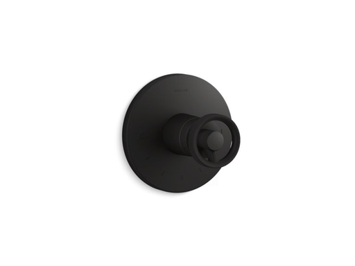 Components™ thermostatic valve trim with Industrial handle, Matte Black