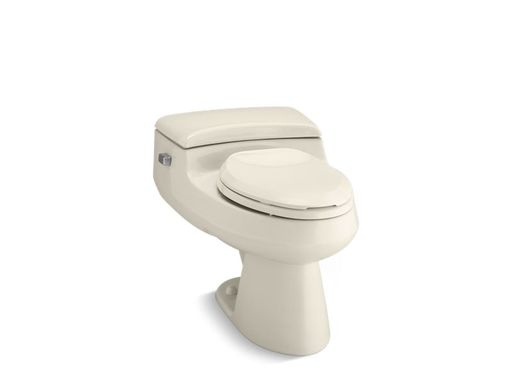 San Raphael® Comfort Height® one-piece elongated 1.0 gpf toilet with Pressure Lite® flushing technology and left-hand trip lever, Almond