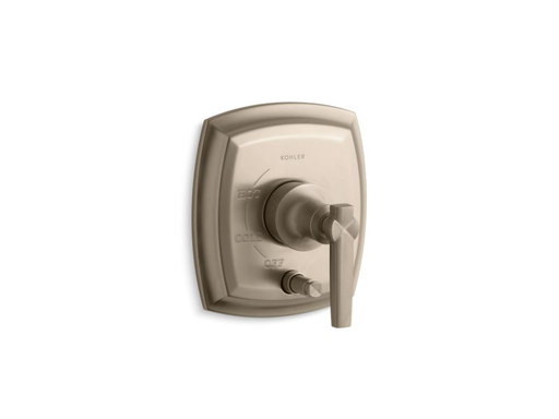 Margaux® Rite-Temp® pressure-balancing valve trim with push-button diverter and lever handles, valve not included, Vibrant Brushed Bronze