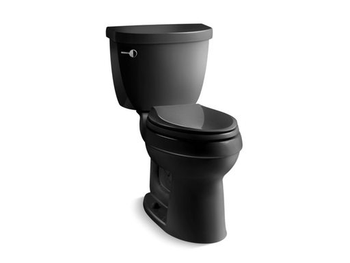 Cimarron® Comfort Height® two-piece elongated 1.6 gpf toilet with AquaPiston® flush technology and left-hand trip lever, seat not included, Black Black