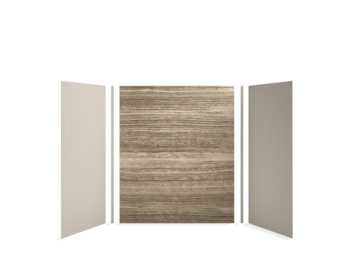 Choreograph® 60" x 36" x 72" shower wall kit, VeinCut Sandbar with Sandbar accents