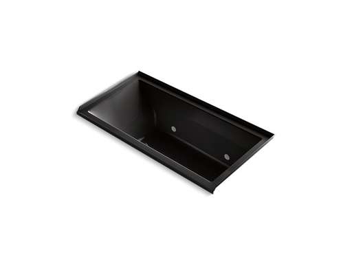 Underscore® Rectangle 60" x 30" alcove VibrAcoustic® bath with chromatherapy and right-hand drain, Black Black