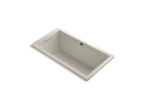 Underscore® Rectangle 60" x 32" drop-in BubbleMassage™ Air Bath with Bask® heated surface and reversible drain, Sandbar