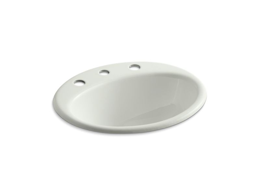 Farmington® drop-in bathroom sink with 8" widespread faucet holes, Dune