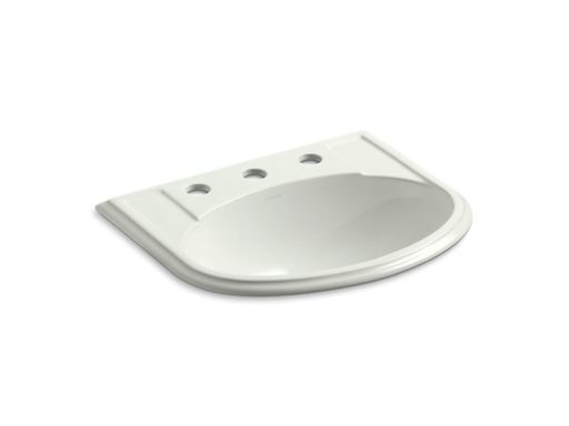 Devonshire® drop-in bathroom sink with 8" widespread faucet holes, Dune
