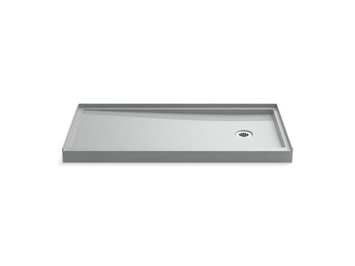 Rely® 60" x 30" shower base with right-hand drain, Ice™ Grey