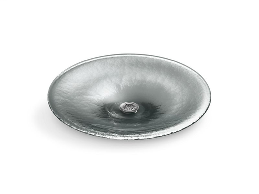 Lavinia® vessel glass bathroom sink, Translucent Stone