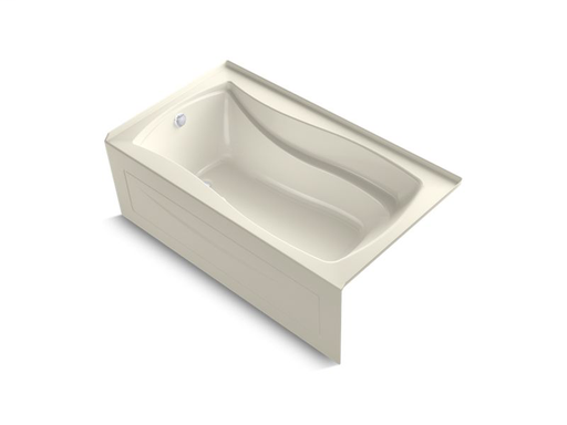 Mariposa® 66" x 36" alcove BubbleMassage™ Air Bath with integral apron and left-hand drain, Biscuit