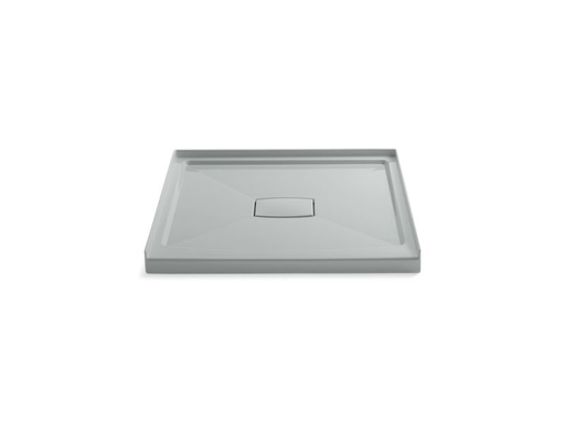Archer® 42" x 42" single threshold center drain shower base with removable cover, Ice™ Grey
