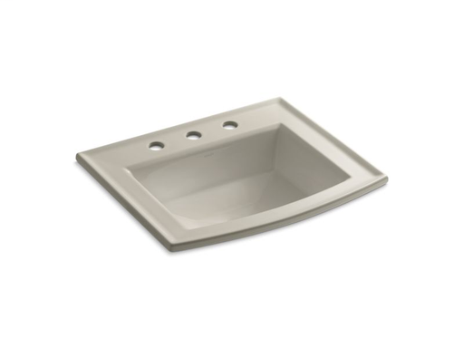 Archer® drop-in bathroom sink with 8" widespread faucet holes, Sandbar