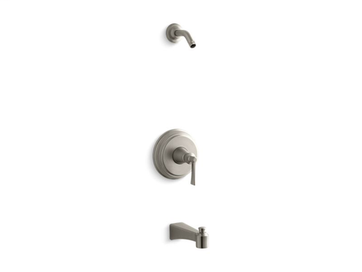 Archer® Rite-Temp® bath and shower valve trim with lever handle and spout, less showerhead, Vibrant Brushed Nickel