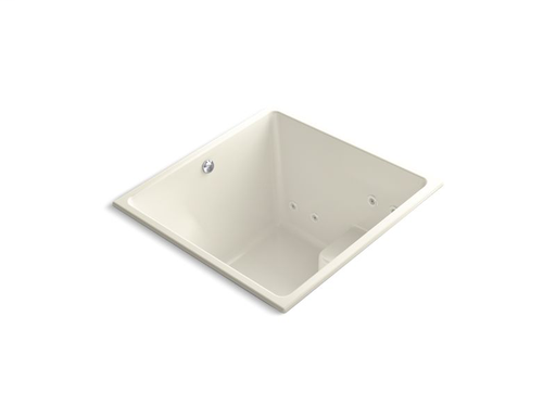 Underscore® Rectangle 48" x 48" cube drop-in BubbleMassage™ Air Bath, Biscuit