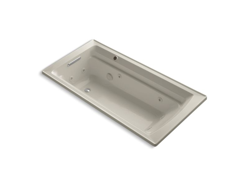 Archer® 72" x 36" drop-in whirlpool with reversible drain and Bask® heated surface, Sandbar