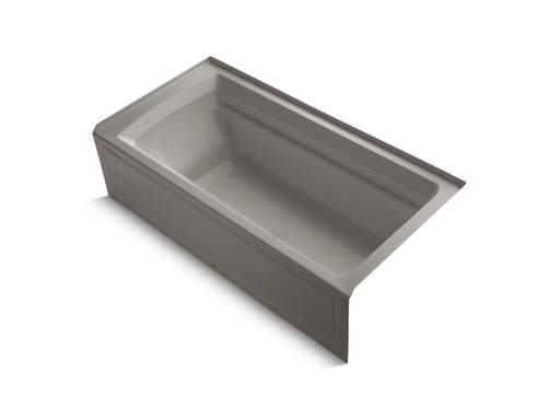 Archer® 72" x 36" alcove VibrAcoustic® bath with integral apron, integral flange and right-hand drain, Cashmere