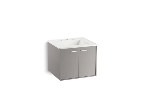 Jute® 24" wall-hung bathroom vanity cabinet with 2 doors, Mohair Grey