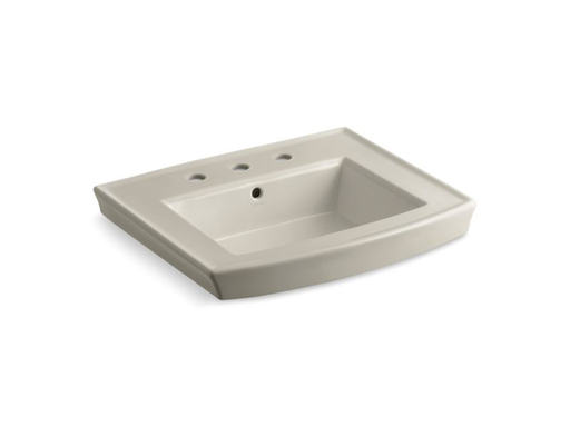 Archer® pedestal bathroom sink with 8" widespread faucet holes, Sandbar