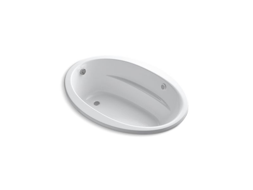 Sunward® 60" x 42" drop-in BubbleMassage™ Air Bath with Bask® heated surface and reversible drain, White