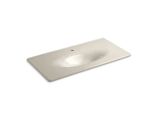 Iron/Impressions® 43" vanity-top bathroom sink with single faucet hole, Sandbar