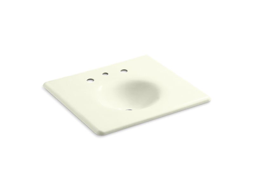 Iron/Impressions® 25" vanity-top bathroom sink with 8" widespread faucet holes, Cane Sugar