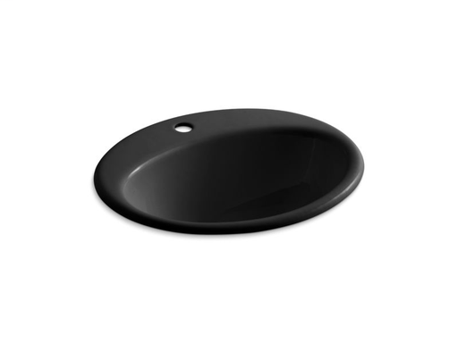 Farmington® drop-in bathroom sink with single faucet hole, Black Black