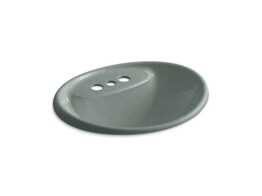 Tides® drop-in bathroom sink with 4" centerset faucet holes, Basalt