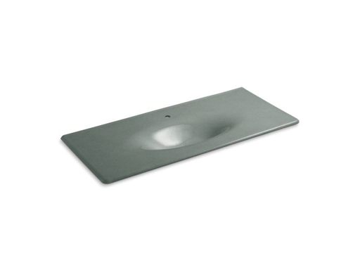 Iron/Impressions® 49" vanity-top bathroom sink with single faucet hole, Basalt