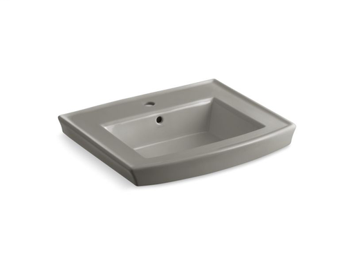 Archer® pedestal bathroom sink with single faucet hole, Cashmere