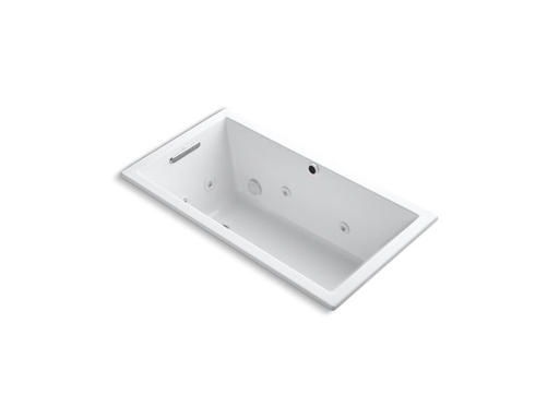 Underscore® Rectangle 60" x 32" drop-in whirlpool with heater without jet trim, White