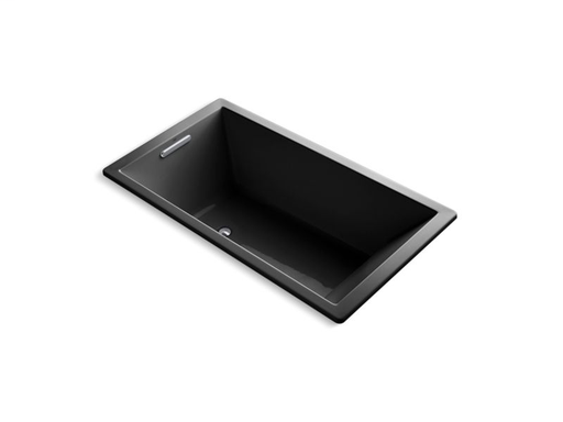 Underscore® Rectangle 66" x 36" drop-in bath with end drain, Black Black