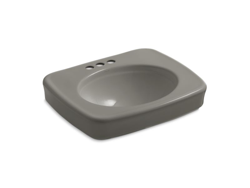 Bancroft® pedestal bathroom sink basin with 4" centerset faucet holes, Cashmere