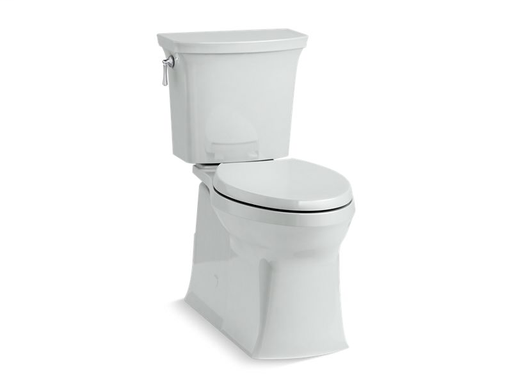 Corbelle® with ContinuousClean Comfort Height® two-piece elongated 1.28 gpf toilet with skirted trapway, left-hand trip lever and Revolution 360™ swirl flushing technology, seat not included, Ice™ Grey