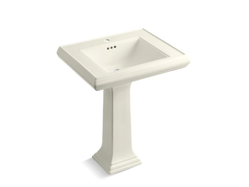 Memoirs® Classic 27" pedestal bathroom sink with single faucet hole, Biscuit