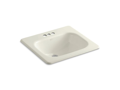 Tahoe® drop-in bathroom sink with 4" centerset faucet holes, Biscuit