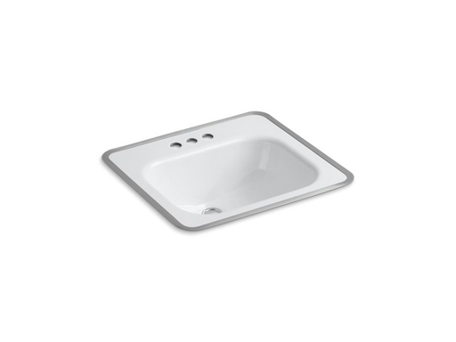 Tahoe® drop-in bathroom sink for use with metal frame, White