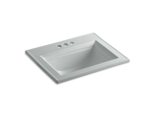 Memoirs® Stately drop-in bathroom sink with 4" centerset faucet holes, Ice™ Grey