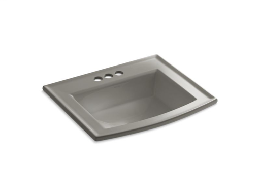 Archer® drop-in bathroom sink with 4" centerset faucet holes, Cashmere
