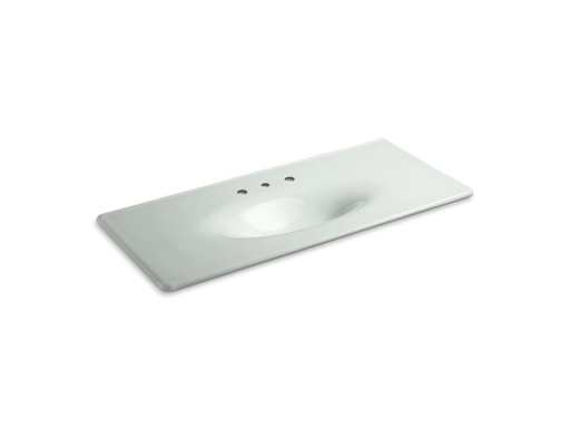 Iron/Impressions® 49" vanity-top bathroom sink with 8" widespread faucet holes, Sea Salt