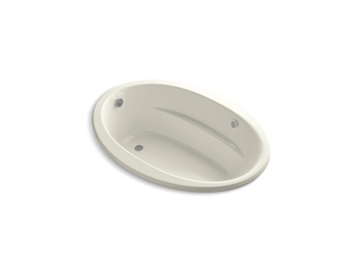 Sunward® 60" x 42" drop-in BubbleMassage™ Air Bath with Bask® heated surface and reversible drain, Biscuit
